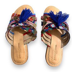 Laurent Effel Paris Leather Tassel Sandals Size 39